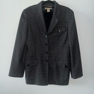 Jones New York Country Gray Checkered Blazer